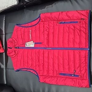 Vineyard Vines Red Puffer Vest Size M